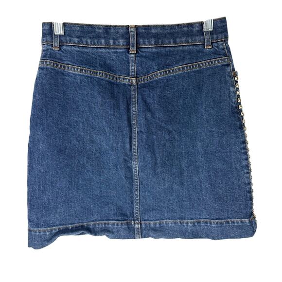Stella McCartney Blue Denim Mini Skirt Size 38 Embroidered Flowers Made in Italy - Picture 2 of 7